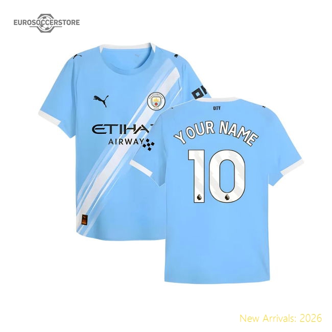 2025-2026 Man City Authentic Home Shirt (Your Name)-Football Shirts Shop