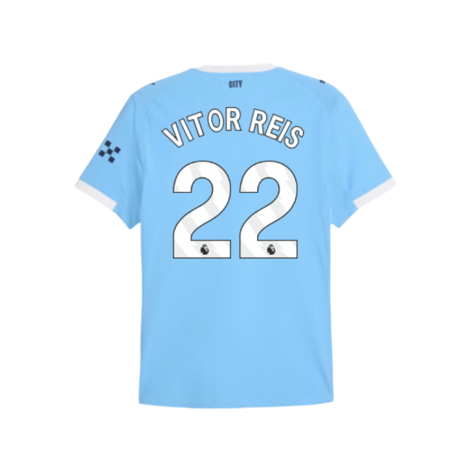2025-2026 Man City Authentic Home Shirt (Vitor Reis 22)-Football Shirts Shop