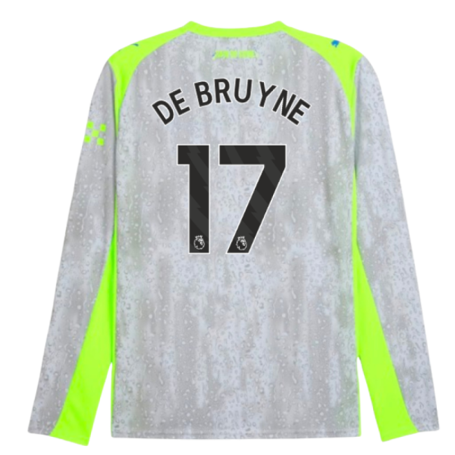 2025-2026 Man City Long Sleeve Third Shirt (De Bruyne 17)-Football Jersey Hub