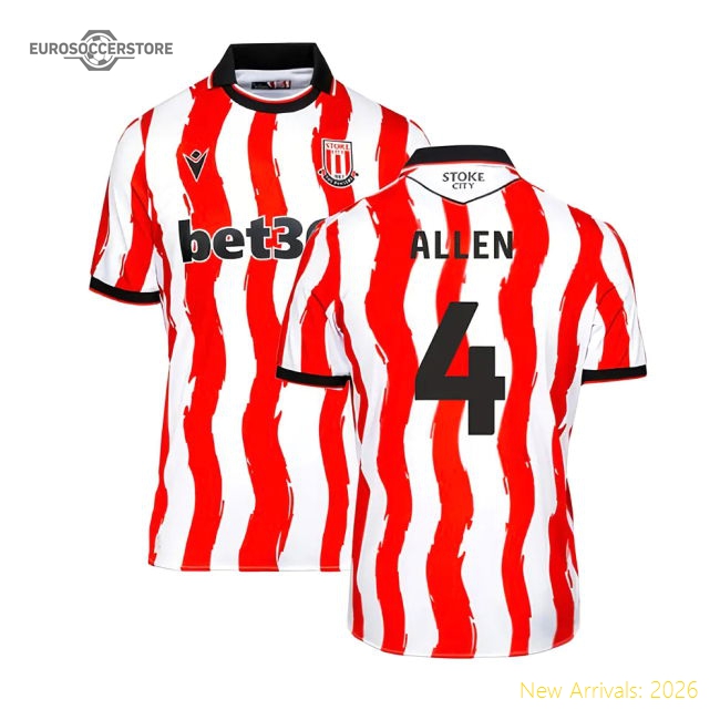 Stoke City 2025-2026 Home Uniform Football Football Top-Jersey Chest: 2026 World Cup Soccer Kits