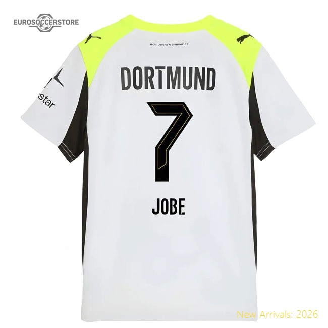 2025-2026 Borussia Dortmund Away Shirt (Kids) (Jobe 7)-Football Jersey Hub