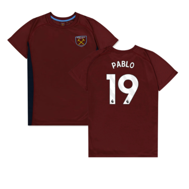 West Ham United Poly T-Shirt (Claret/Blue) - Kids (Pablo 19)-Vantage Point Soccer