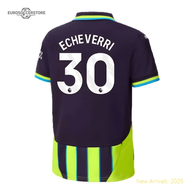 2024-2025 Man City Away Shirt (Kids) (Echeverri 30)-Football Jersey Hub