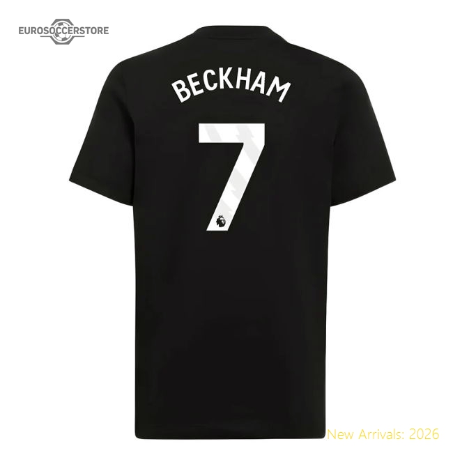2025-2026 Man Utd EU Training Tee (Black) (Beckham 7)-Football Jersey Hub