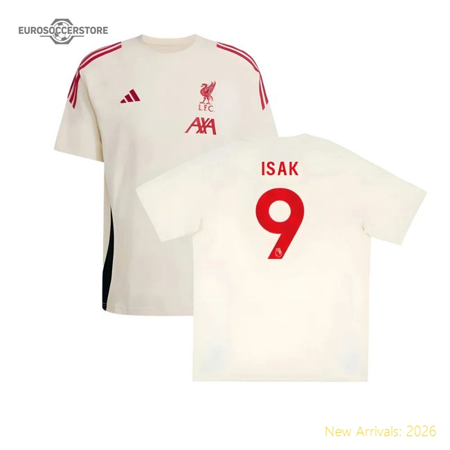 2025-2026 Liverpool Training Tee (White) (Isak 9)-PitchVibe Kits