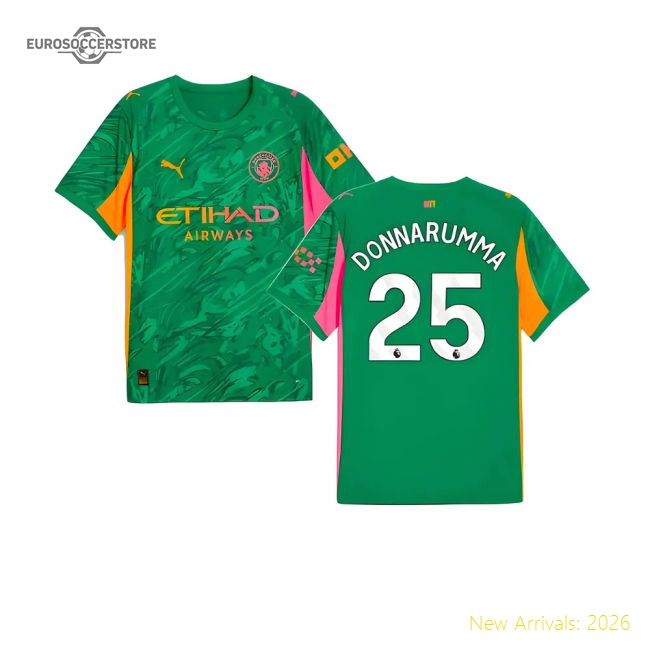 2025-2026 Man City Goalkeeper Away Shirt (Green) (Donnarumma 25)-Football Jersey Hub