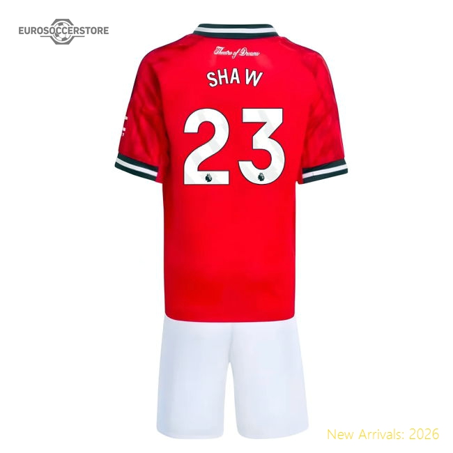 2025-2026 Man Utd Home Mini Kit (Shaw 23)-Football Jersey Hub