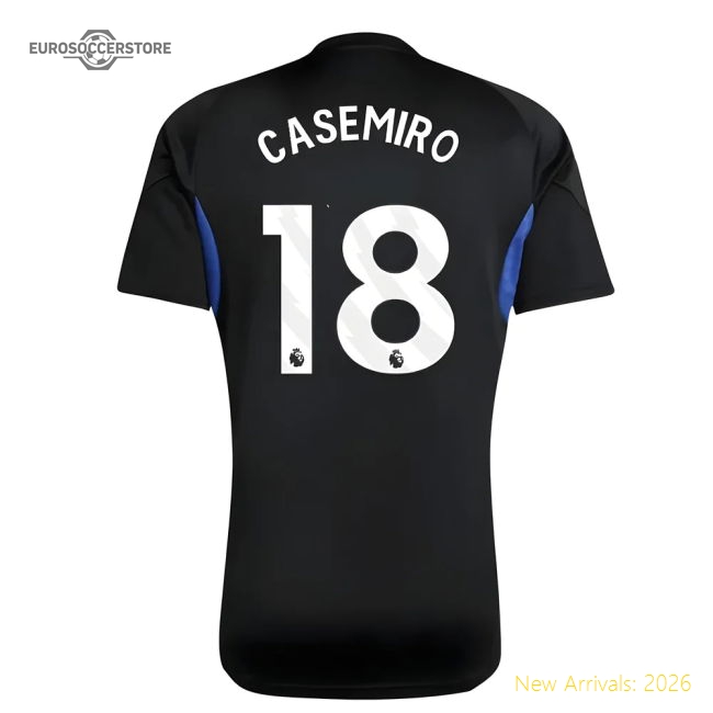 2025-2026 Man Utd EU Training Jersey (Black) - Kids (Casemiro 18)-Football Jersey Hub
