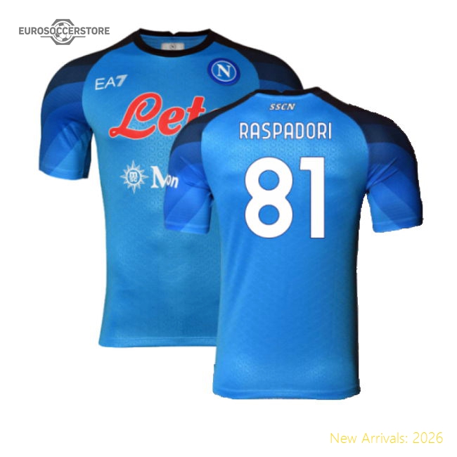 Napoli 2022-23 Player Issue Home Shirt (3XL) (Raspadori 81) (Excellent)-Vantage Point Soccer