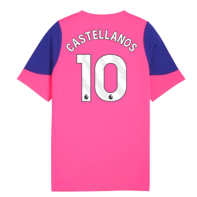 2025-2026 Man City Training Jersey (Fluro Pink) - Kids (Castellanos 10)-Football Shirts Shop