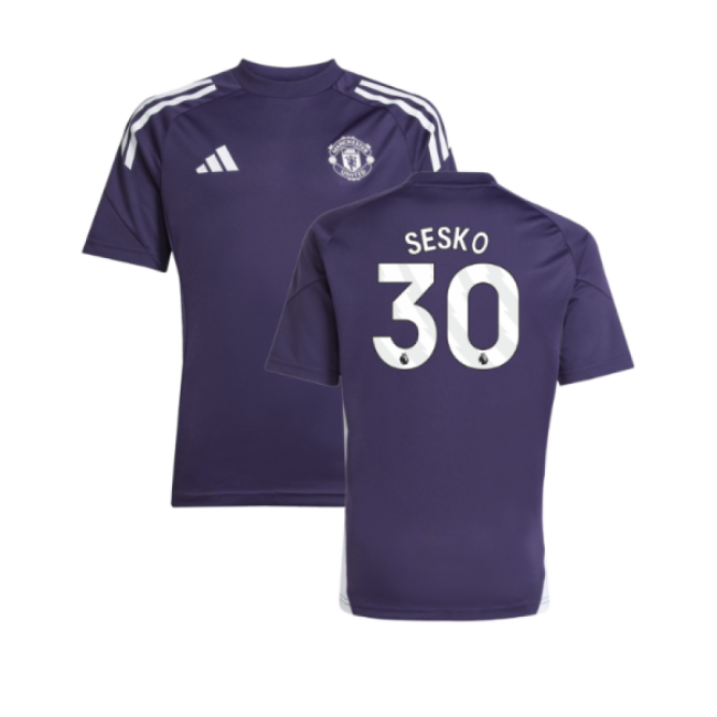 2025-2026 Man Utd Training Jersey (Aurora Plum) - Kids (Sesko 30)-Football Jersey Hub