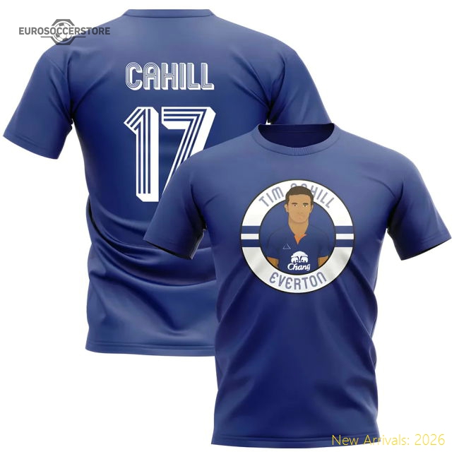 Tim Cahill Everton Illustration T-Shirt (Blue)-Football Jersey Hub