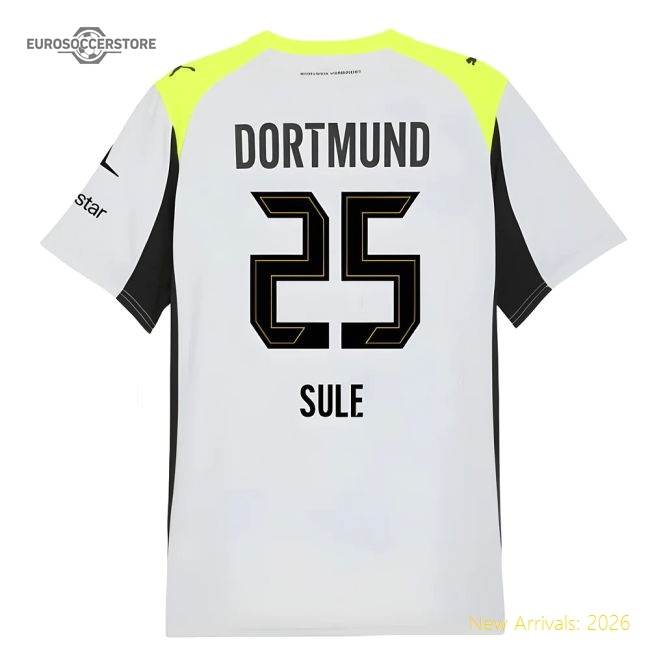 Borussia Dortmund 2025-2026 Away Kit Football Football Top-Jersey Chest: 2026 World Cup Soccer Kits