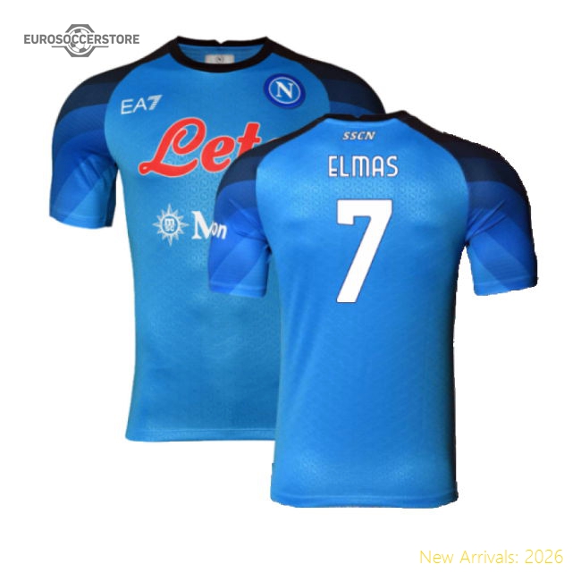 Napoli 2022-23 Player Issue Home Shirt (3XL) (Elmas 7) (Excellent)-Vantage Point Soccer