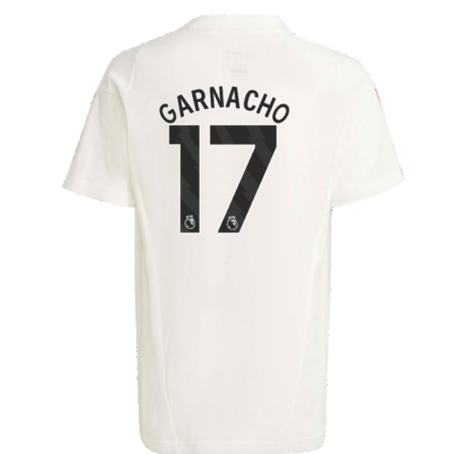 2023-2024 Man Utd Training Tee (White) - Kids (Garnacho 17)-Football Jersey Hub
