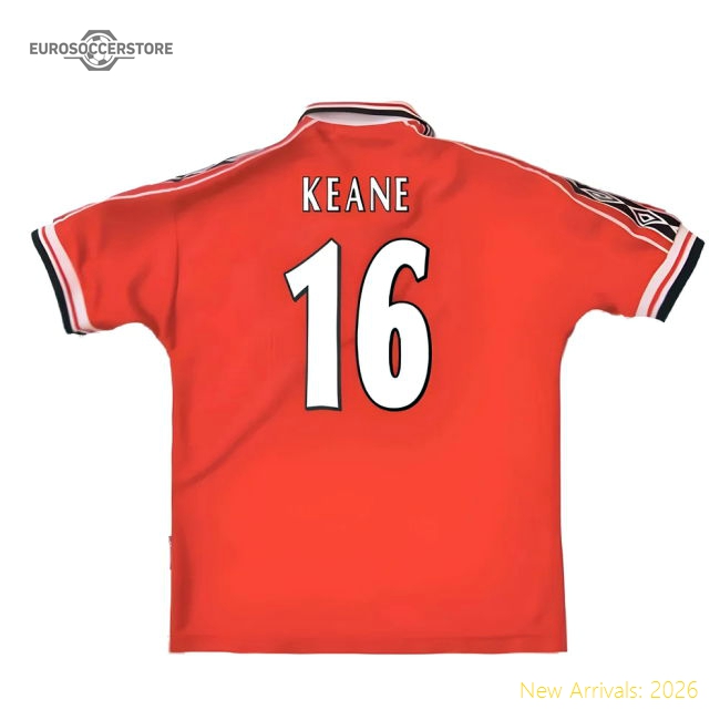 Manchester United 1998-2000 Home Shirt (XXL) (Excellent) (Keane 16)-Football Jersey Hub