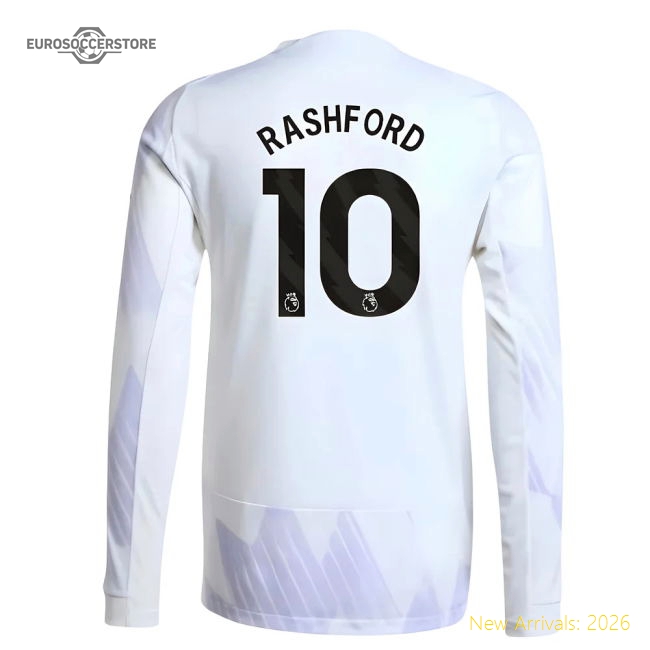2025-2026 Man Utd Authentic Long Sleeve Away Shirt (Rashford 10)-Football Jersey Hub