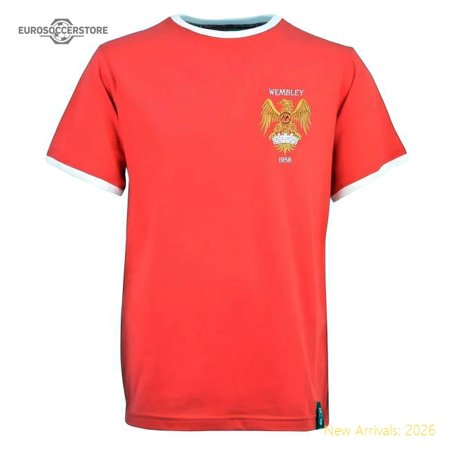 Manchester Reds 1958 12th Man T-Shirt - Red/White Ringer-Football Jersey Hub