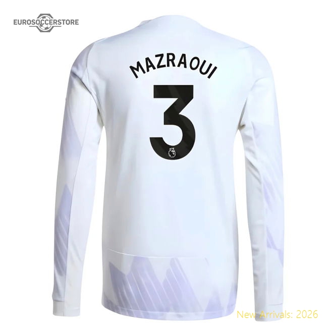 2025-2026 Man Utd Authentic Long Sleeve Away Shirt (Mazraoui 3)-Football Jersey Hub