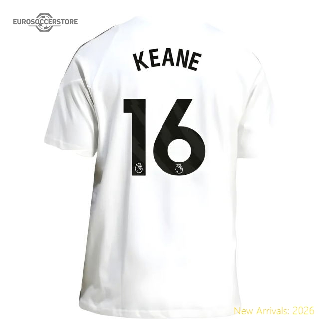 2025-2026 Man Utd Training Tee (White) (Keane 16)-Football Jersey Hub