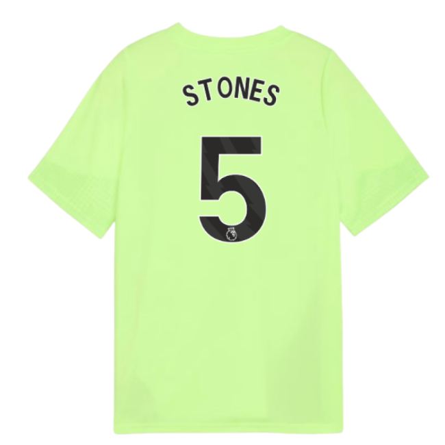2025-2026 Man City Training Jersey (Fizzy Apple) - Kids (Stones 5)-Football Shirts Shop