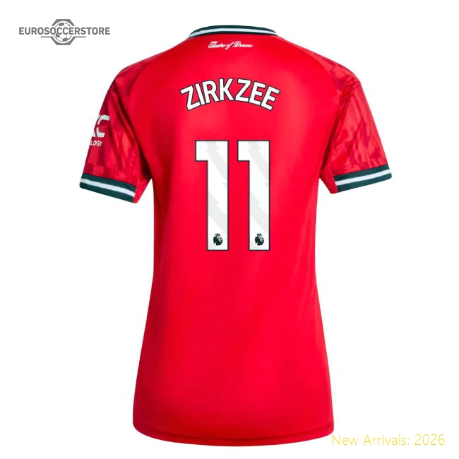 2025-2026 Man Utd Home Shirt (Womens) (Zirkzee 11)-Football Jersey Hub