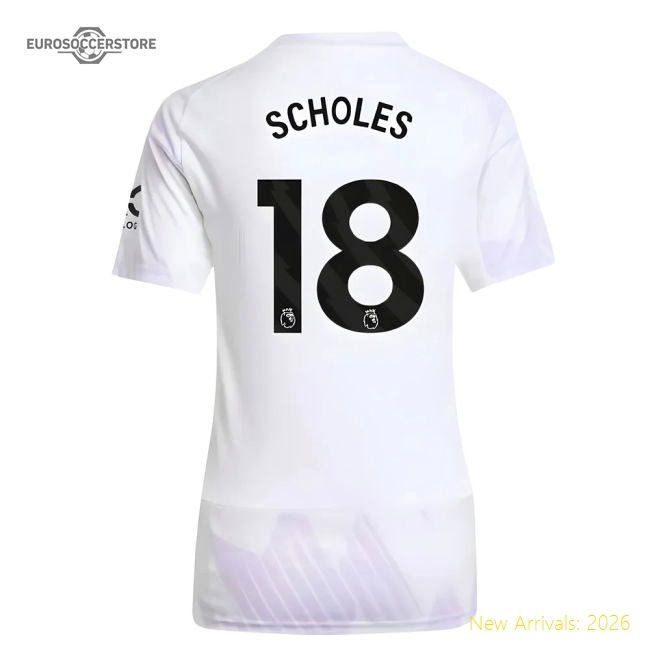 2025-2026 Man Utd Away Shirt (Womens) (Scholes 18)-Football Jersey Hub