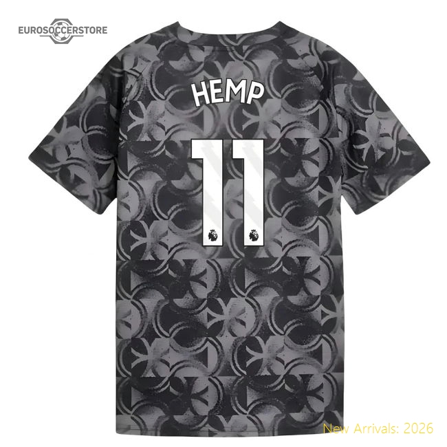 2025-2026 Man City Warm Up Jersey (Black) - Kids (Hemp 11)-Football Shirts Shop