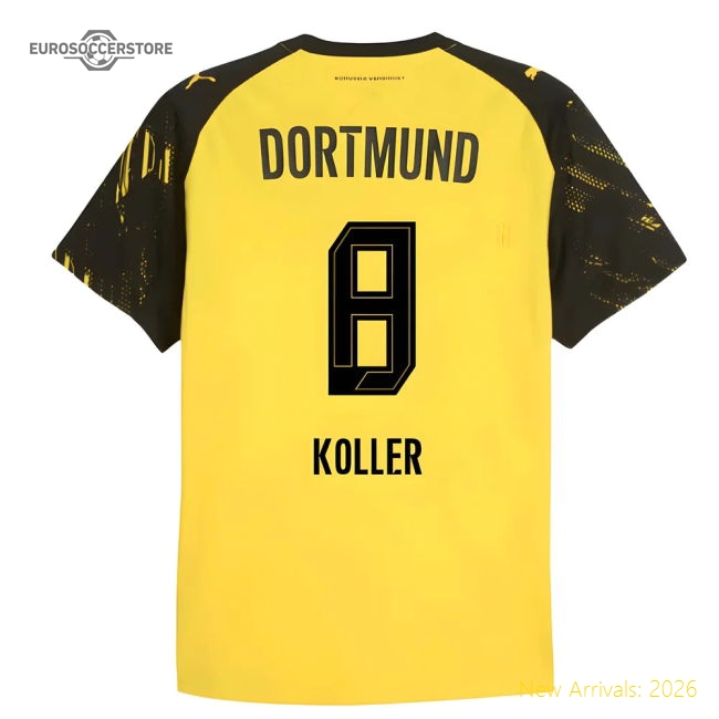 2025-2026 Borussia Dortmund Authentic Home Shirt (Koller 8)-Football Jersey Hub