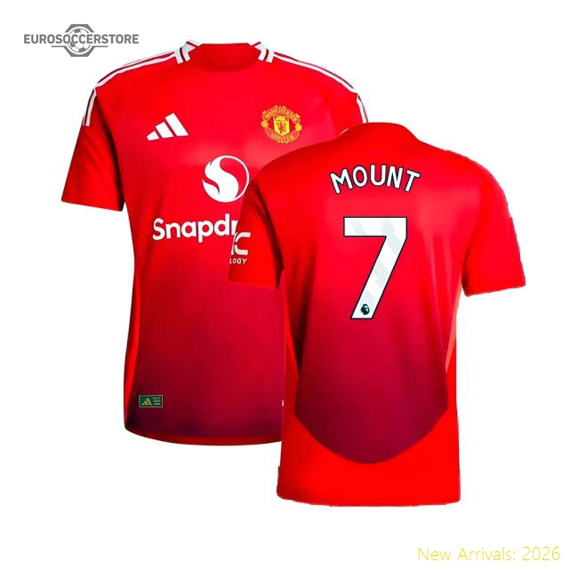 2024-2025 Man Utd Authentic Home Shirt (Mount 7)-Football Jersey Hub