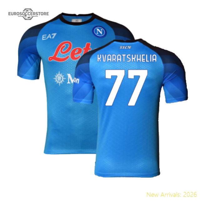 Napoli 2022-23 Player Issue Home Shirt (3XL) (Kvaratskhelia 77) (Excellent)-Vantage Point Soccer