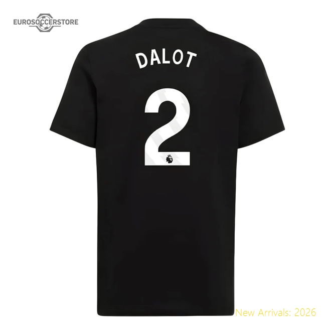 2025-2026 Man Utd EU Training Tee (Black) (Dalot 2)-Football Jersey Hub
