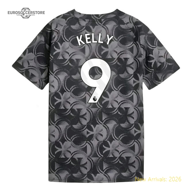 2025-2026 Man City Warm Up Jersey (Black) - Kids (Kelly 9)-Football Shirts Shop