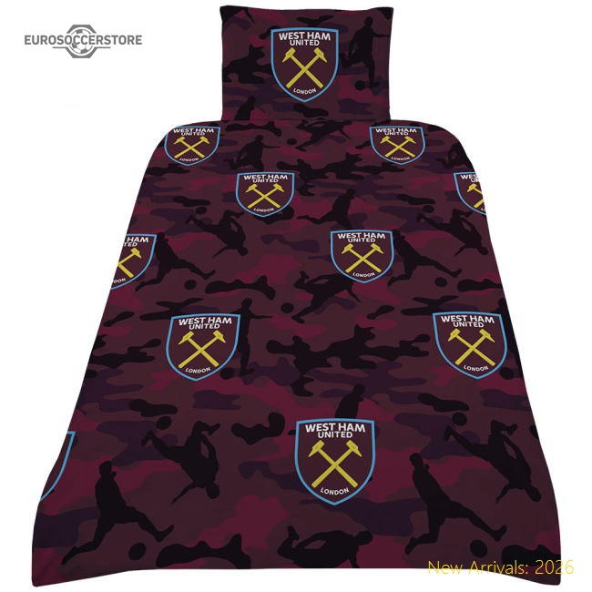 West Ham United FC Player Camo Single Duvet Set-Vantage Point Soccer