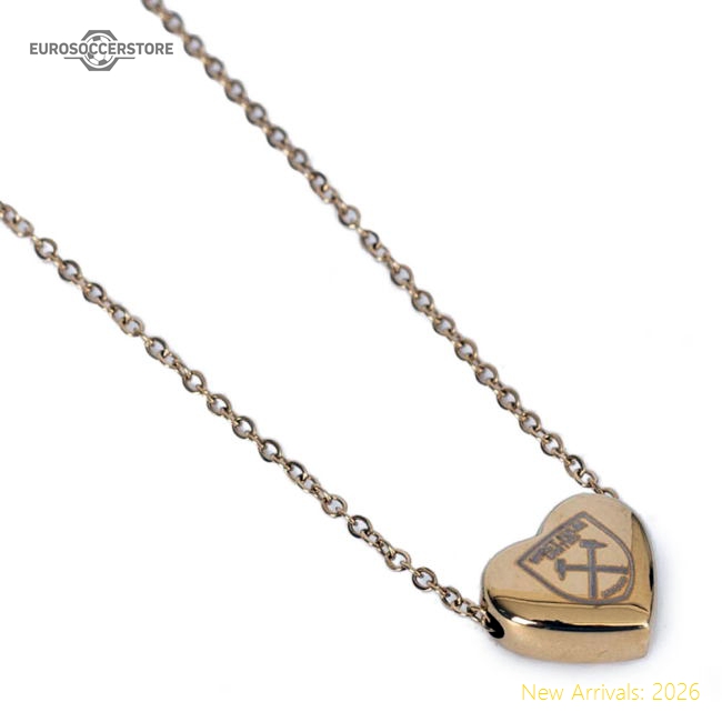 West Ham United FC Gold Plated Heart Necklace-Vantage Point Soccer