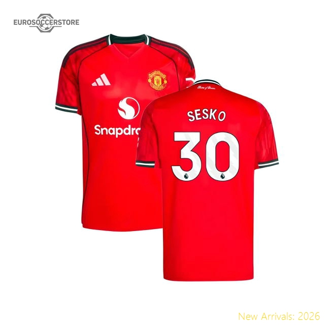 2025-2026 Man Utd Home Shirt (Sesko 30)-Football Jersey Hub