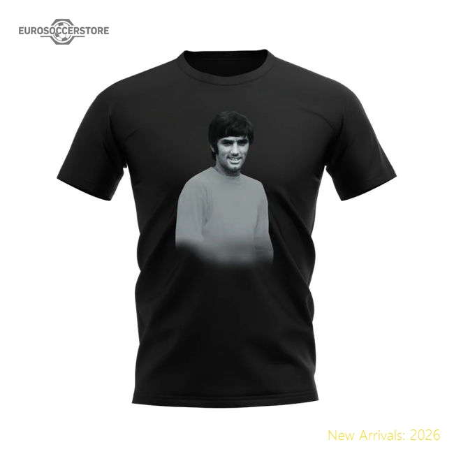 George Best Manchester United Legend T-Shirt (Black)-Football Jersey Hub
