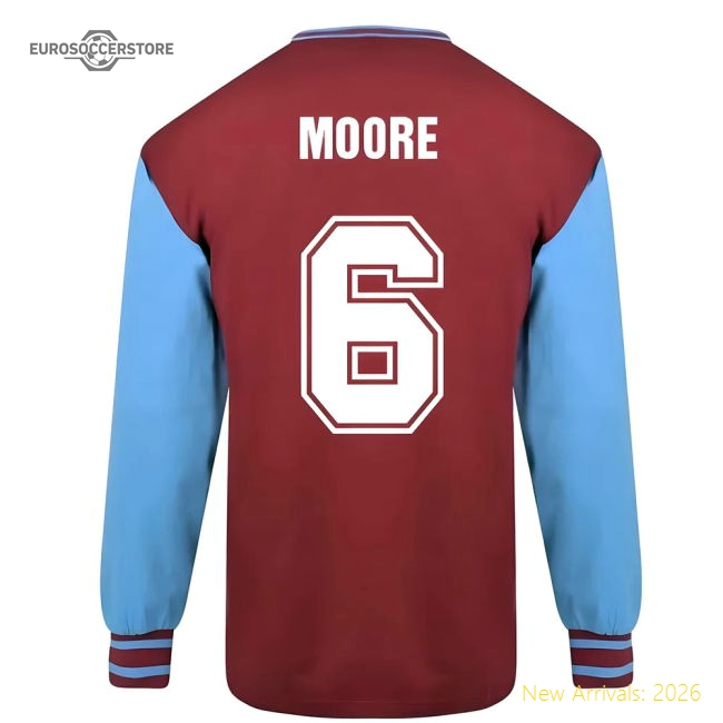 West Ham United 1964 FA Cup Final Retro Shirt (MOORE 6)-Vantage Point Soccer