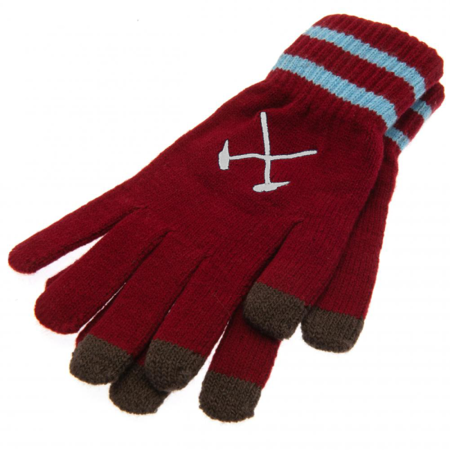 West Ham United FC Touchscreen Knitted Gloves Youths-Vantage Point Soccer