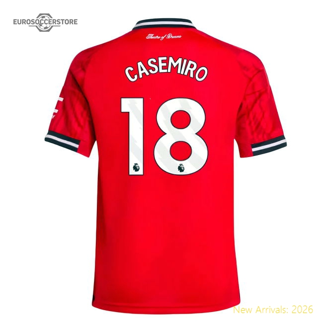 2025-2026 Man Utd Home Shirt (Kids) (Casemiro 18)-Football Jersey Hub