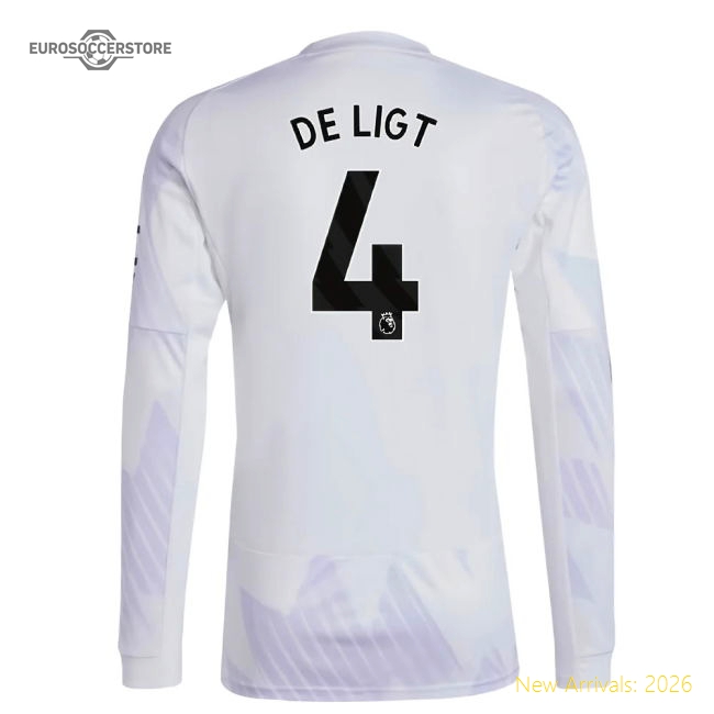 2025-2026 Man Utd Long Sleeve Away Shirt (De Ligt 4)-Football Jersey Hub