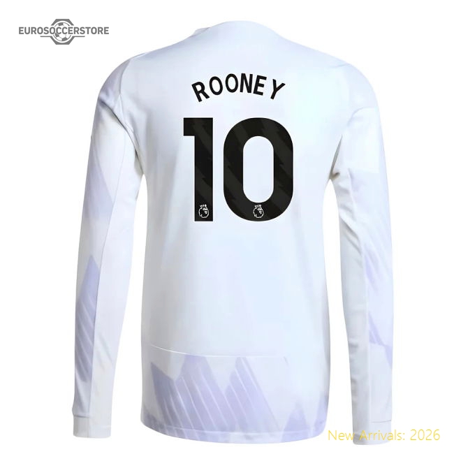 2025-2026 Man Utd Authentic Long Sleeve Away Shirt (Rooney 10)-Football Jersey Hub