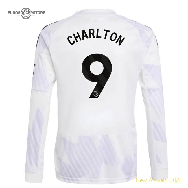 2025-2026 Man Utd Long Sleeve Away Shirt (Kids) (Charlton 9)-Football Jersey Hub