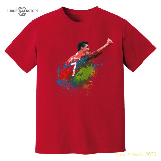 Cristiano Ronaldo Man United Art T-Shirt (Red)-Football Jersey Hub