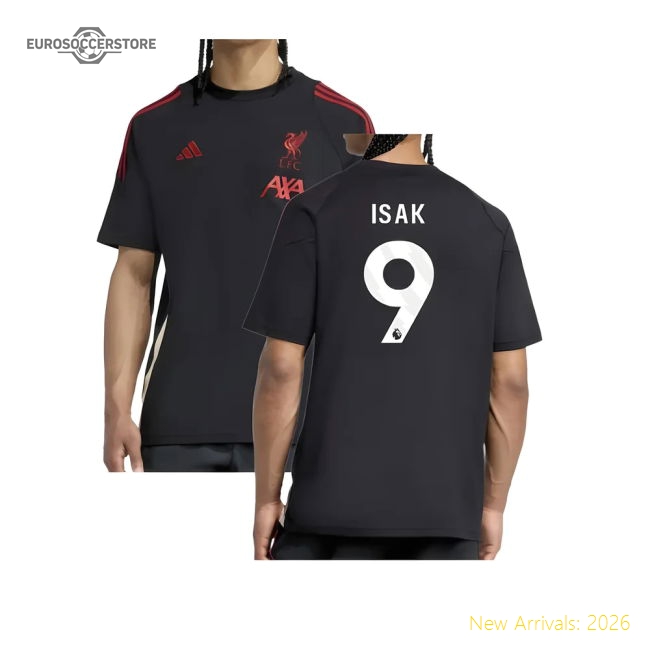 2025-2026 Liverpool Training Tee (Black) (Isak 9)-PitchVibe Kits