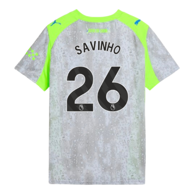 2025-2026 Man City Third Shirt (Kids) (Savinho 26)-Football Jersey Hub