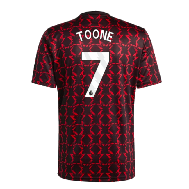 2024-2025 Man Utd Pre-Match Shirt (Black) (Toone 7)-Football Jersey Hub