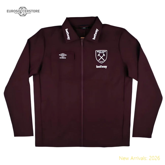 2024-2025 West Ham Presentation Jacket (Wine)-Vantage Point Soccer