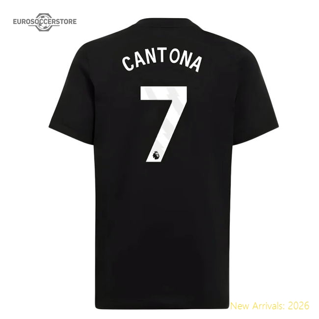 2025-2026 Man Utd EU Training Tee (Black) (Cantona 7)-Football Jersey Hub