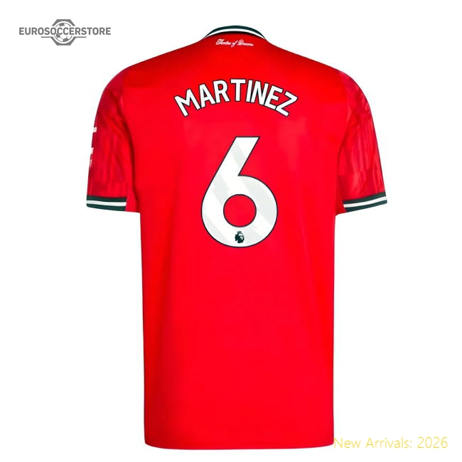 2025-2026 Man Utd Home Shirt (Martinez 6)-Football Jersey Hub